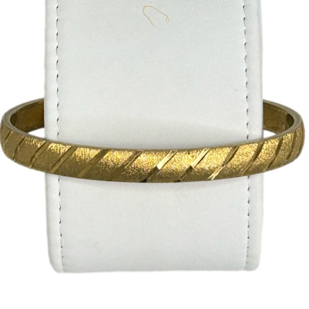 Monet Brushed & Shiny Gold Tone Bangle Vintage